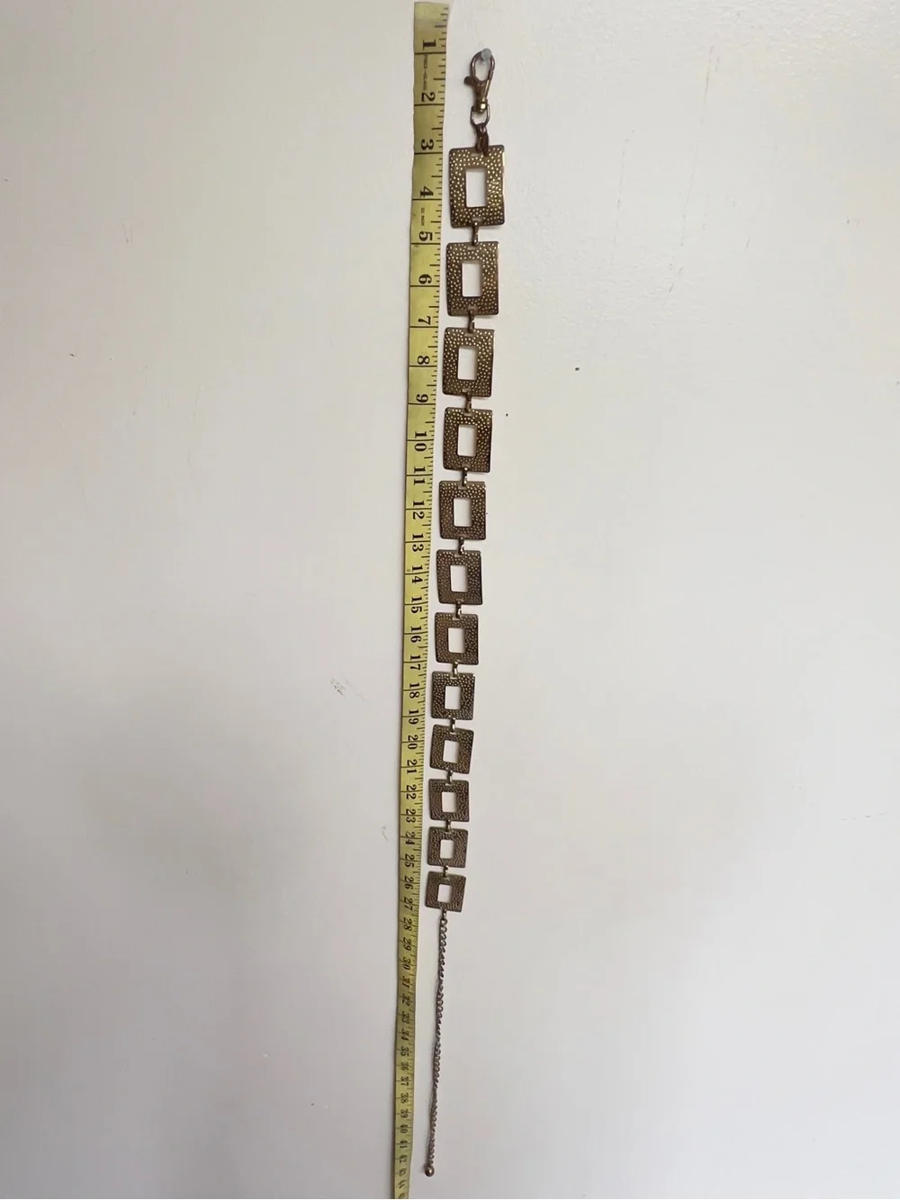 Gold Textured Rectangular-Link belt - Picture 4 of 5